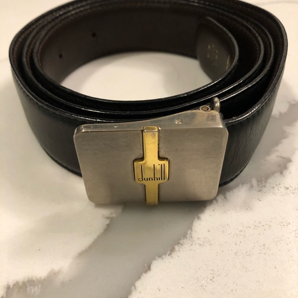 Dunhill Black/Brown Reversible Leather Belt with Dual-Tone Buckle Marked 105/42 - Picture 1 of 15